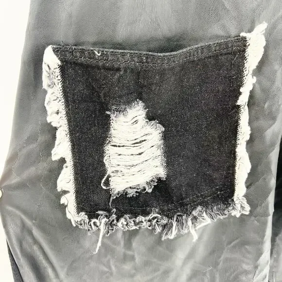 Zara Knit Tunic Tank Top Womens Size M Black Distressed Pocket Scoop Neck - Picture 2 of 6